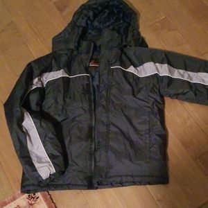 Winter Jacket navy blue with gray